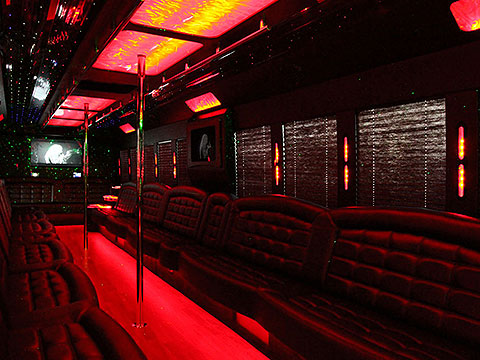 Luxury interior of an SG Transportation Houston group transportation vehicle